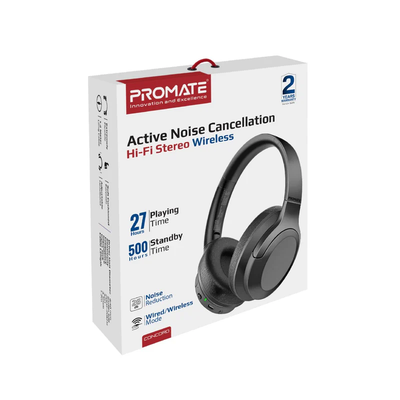 Promate Concord ANC Headphones HD Stereo Headset Promate Concord ANC Headphones HD Stereo Headset